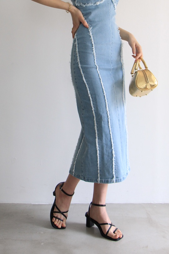 ESTHÉ DENIM CORSET MAXI DRESS