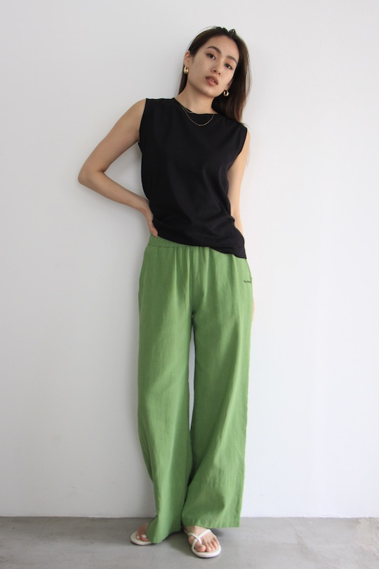 5PREVIEW linen wide pts -green-
