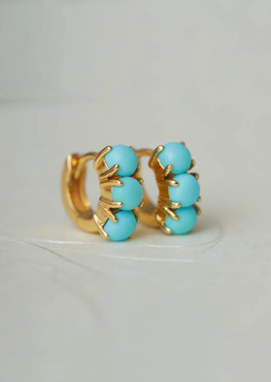 Carré Jewellery GEM hoop with Turquoise