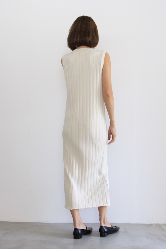 mila.vert knitted ribbed sleeveless dress