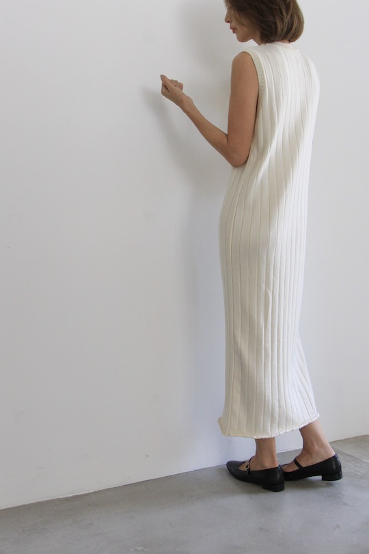 mila.vert knitted ribbed sleeveless dress