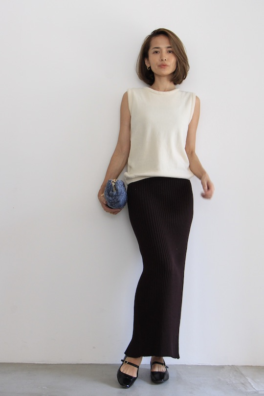 JAN 'N JUNE kint skirt EBBA -espresso-