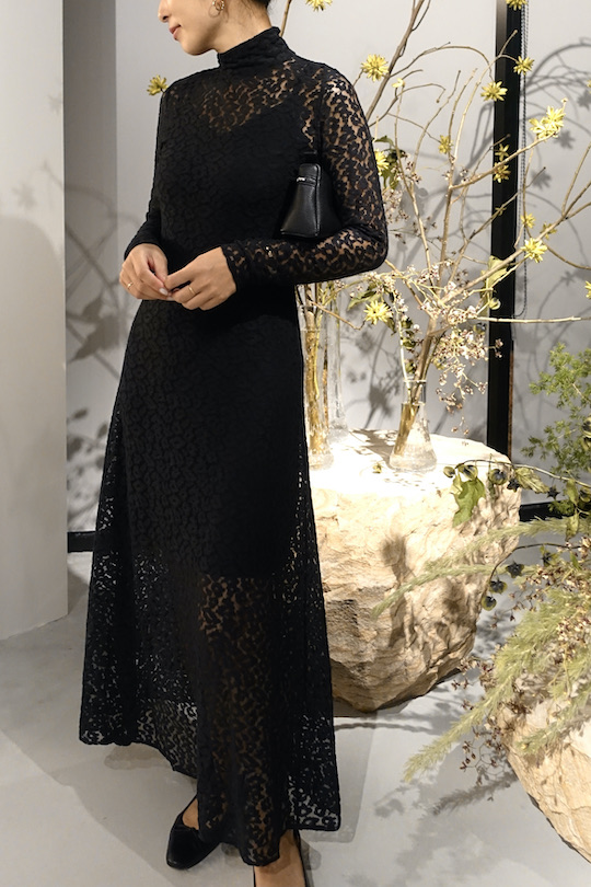 SUNCOO leopard lace dress