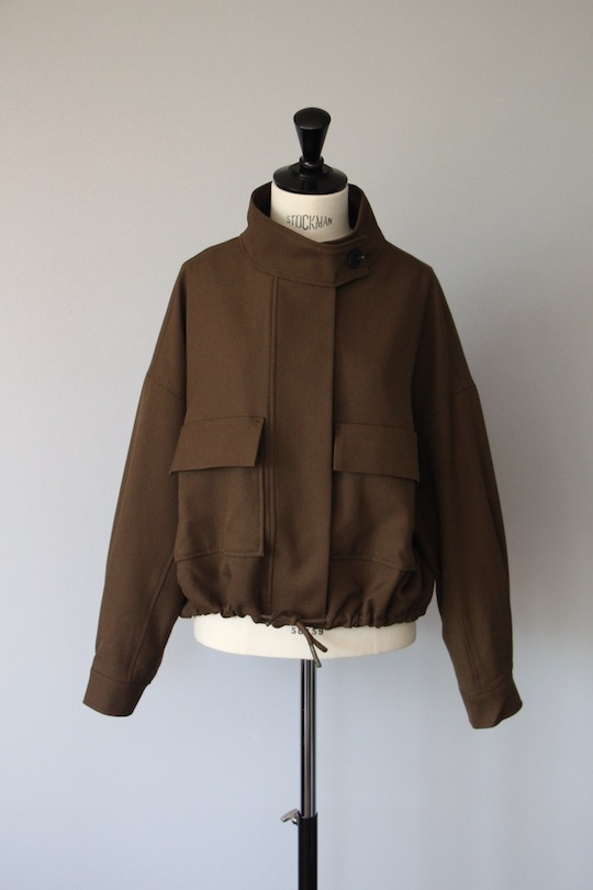 SUNCOO stand collar blouson brown