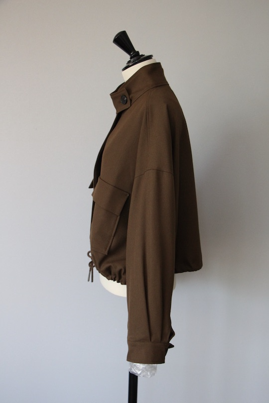 SUNCOO stand collar blouson brown