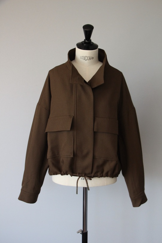 SUNCOO stand collar blouson brown