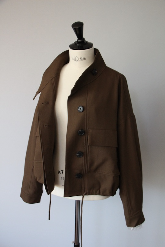 SUNCOO stand collar blouson brown