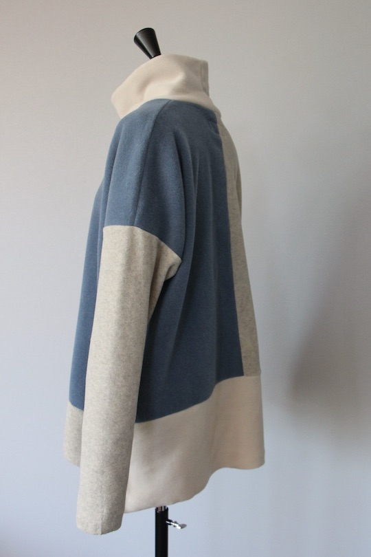 HENRITTEE STEFFENSEN block color fleece tops -blue-