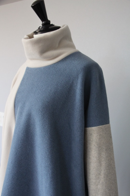 HENRITTEE STEFFENSEN block color fleece tops -blue-