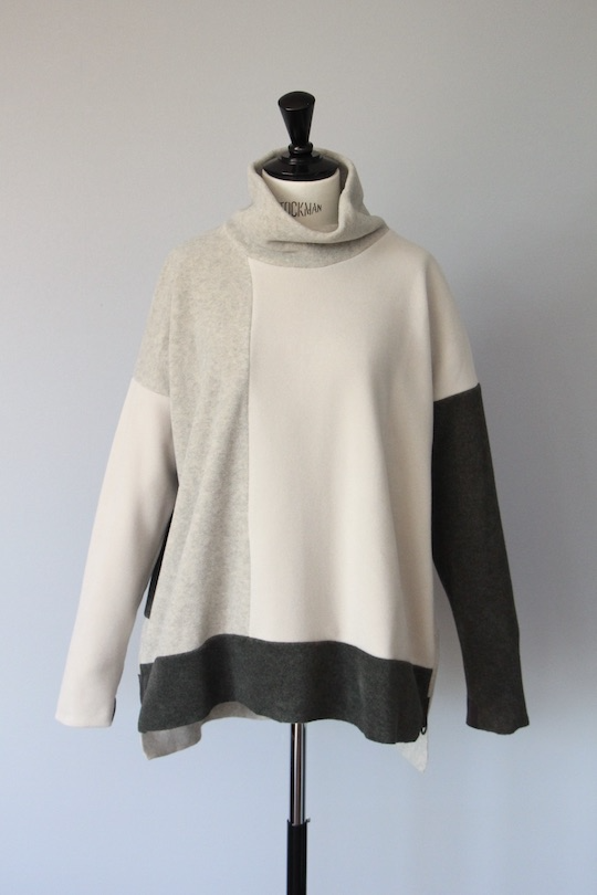 HENRITTEE STEFFENSEN block color fleece tops -white-