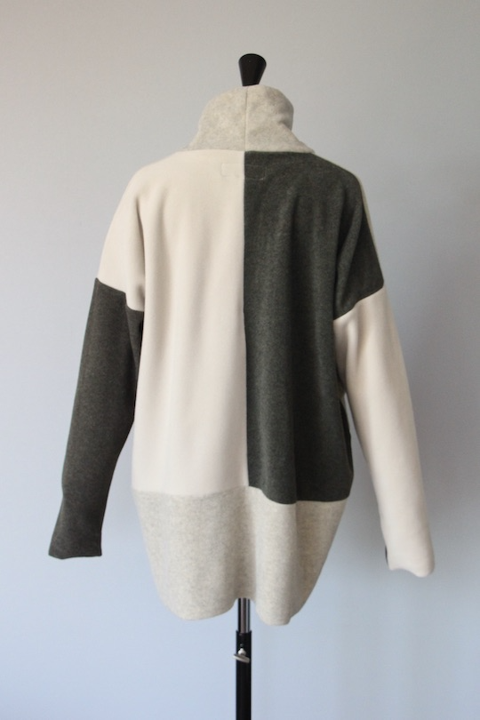 HENRITTEE STEFFENSEN block color fleece tops -white-