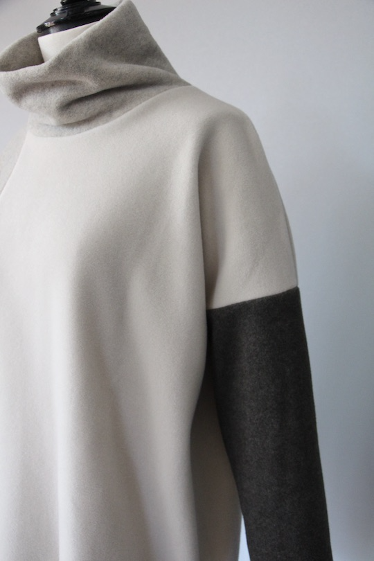 HENRITTEE STEFFENSEN block color fleece tops -white-