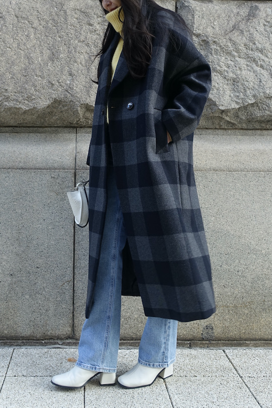 RITA ROW gray plaid coat