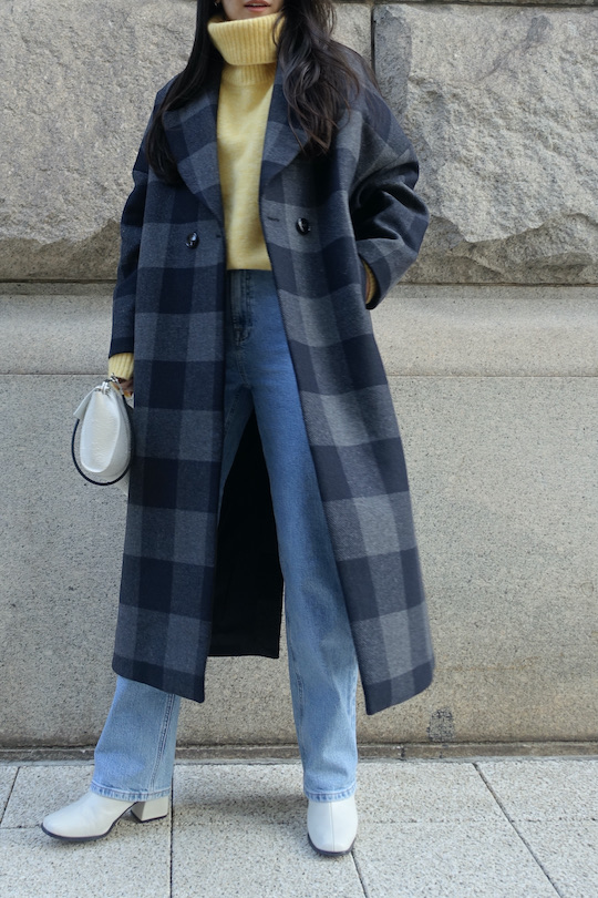 RITA ROW gray plaid coat