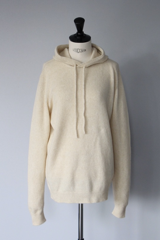 roberto collina beige knit hoodie