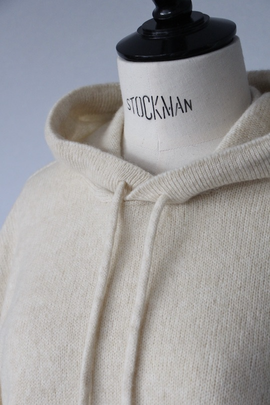 roberto collina beige knit hoodie