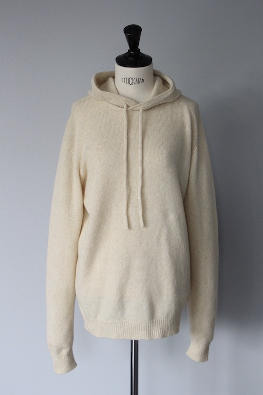 roberto collina beige knit hoodie