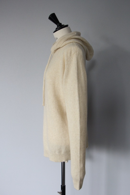 roberto collina beige knit hoodie