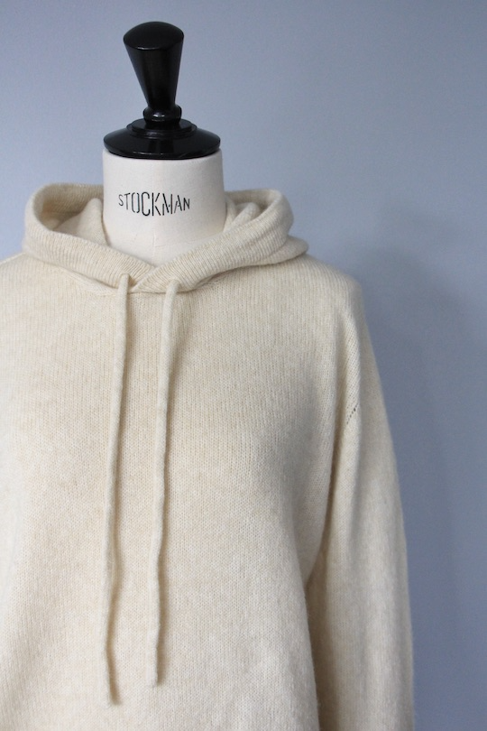 roberto collina beige knit hoodie