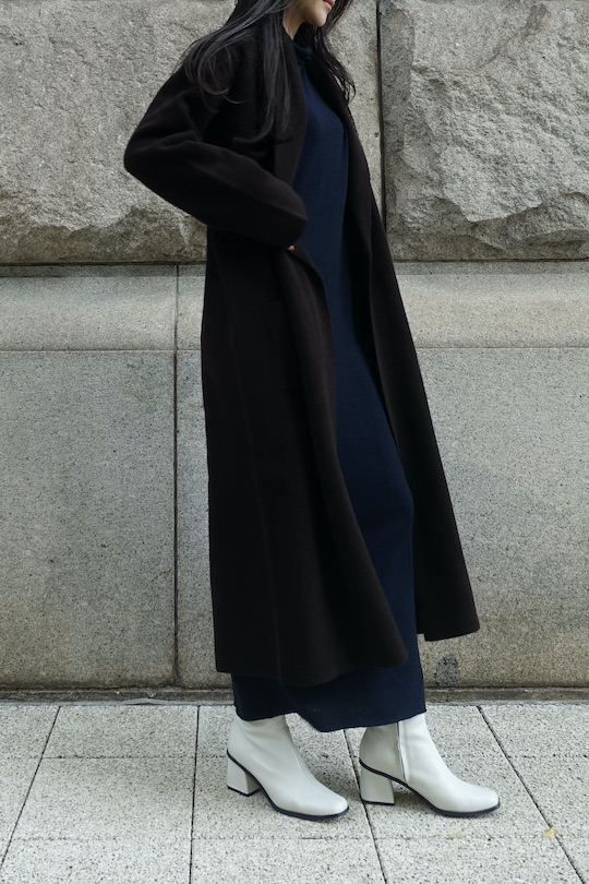 roberto collina wool turtle knit dress -navy-