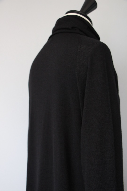 roberto collina wool turtle knit dress -black-