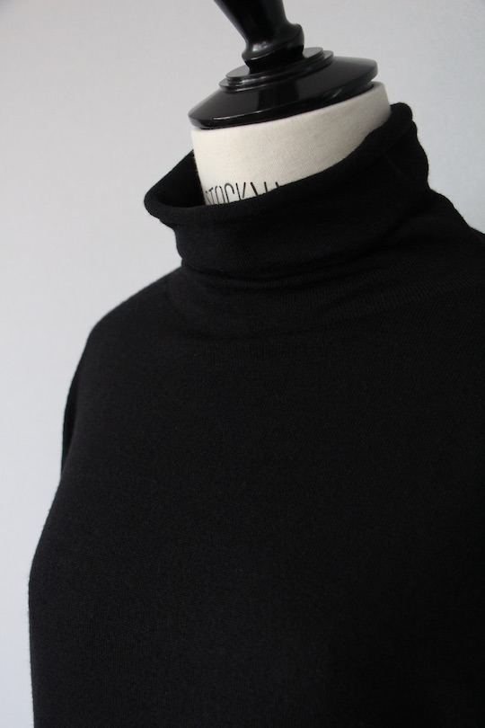 roberto collina wool turtle knit dress -black-