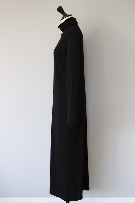 roberto collina wool turtle knit dress -black-
