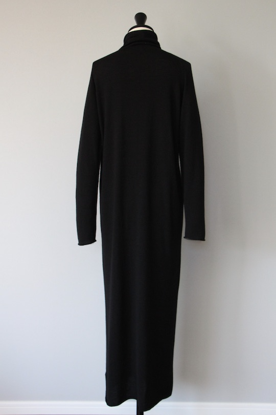 roberto collina wool turtle knit dress -black-