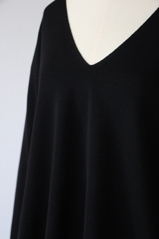 roberto collina merino wool V-neck knit -black-