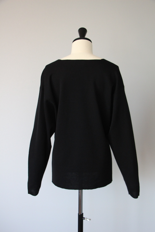 roberto collina merino wool V-neck knit -black-