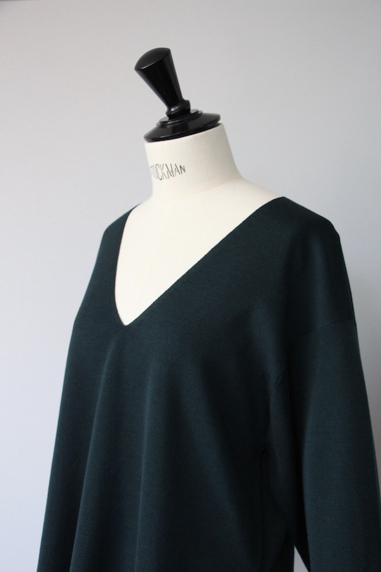 roberto collina merino wool V-neck knit -green-