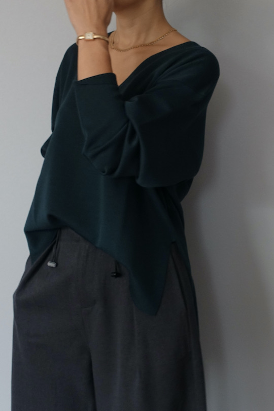 roberto collina merino wool V-neck knit -green-
