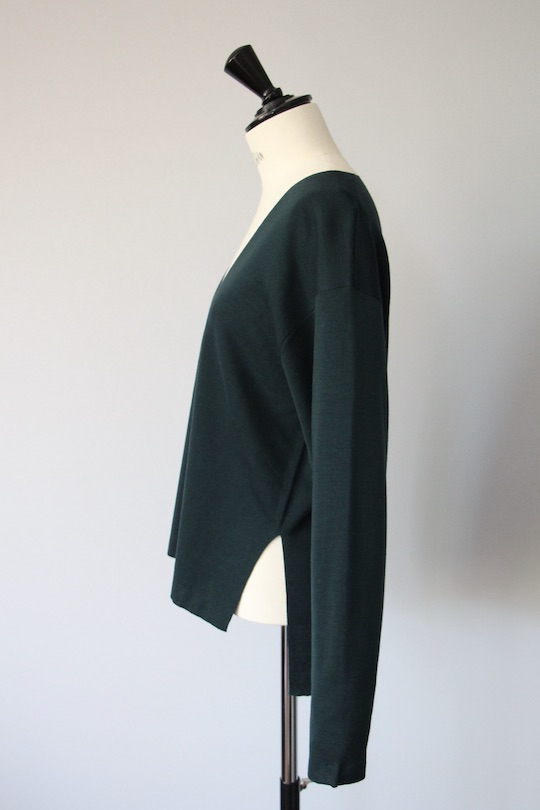 roberto collina merino wool V-neck knit -green-