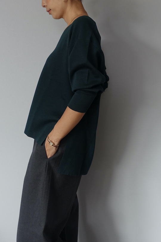 roberto collina merino wool V-neck knit -green-