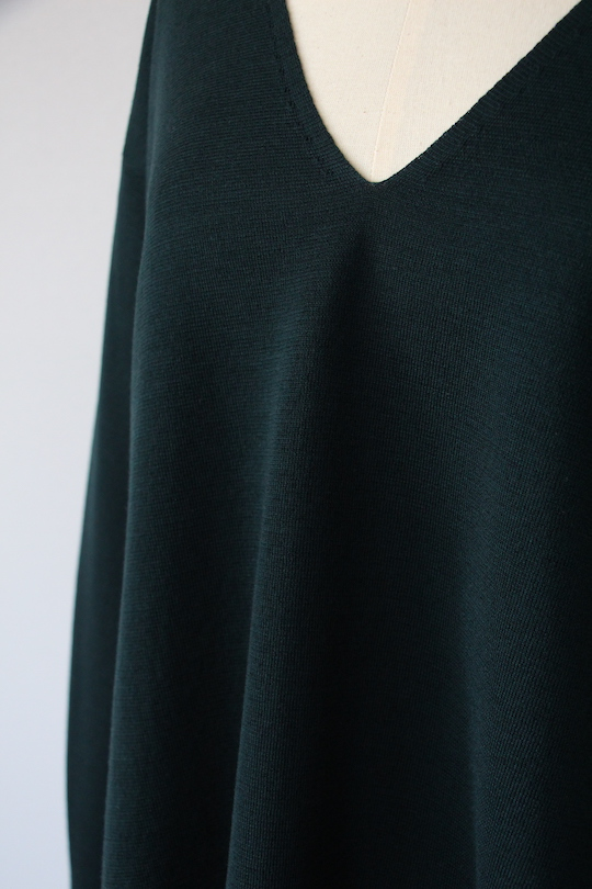 roberto collina merino wool V-neck knit -green-