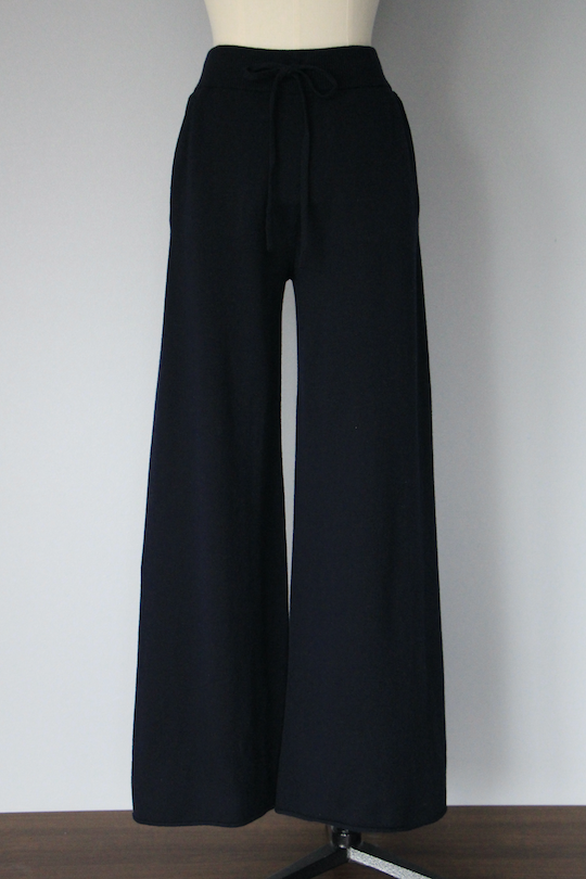 LIVIANA CONTI knit wide pants -navy-