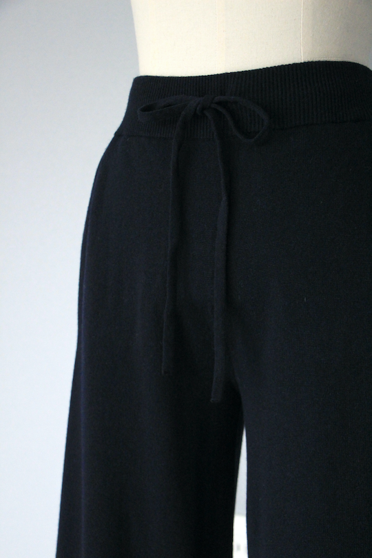 LIVIANA CONTI knit wide pants -navy-