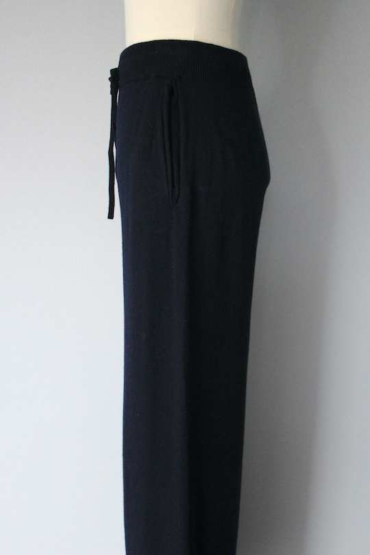 LIVIANA CONTI knit wide pants -navy-