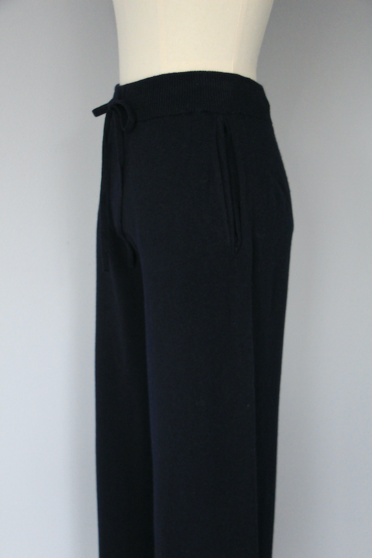 LIVIANA CONTI knit wide pants -navy-