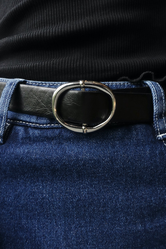 BLANCHE Olive leather belt