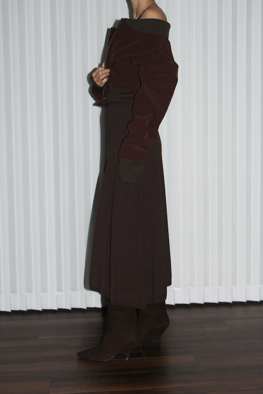 LIVIANA CONTI ASYMMETRY KNIT SKIRT