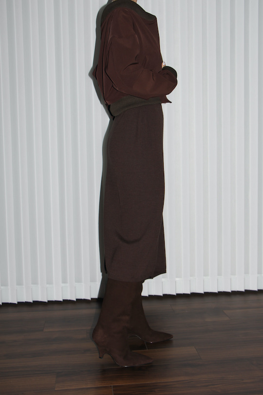LIVIANA CONTI ASYMMETRY KNIT SKIRT