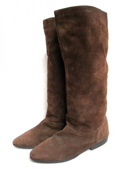 ポッキリSALE スペイン製 スエードレザー ロングブーツ ブラウン