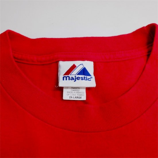メンズUS-2XLサイズ majestic MLB オフィシャル 半袖プリントTシャツ