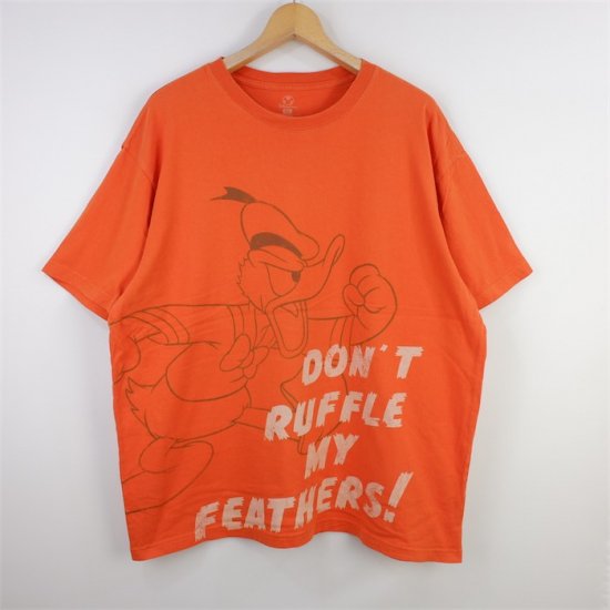 メンズUS-XLサイズ Disney ドナルドダック 半袖プリントTシャツ オレンジ キャラクター t-1822n -  大きいサイズのアメリカ古着専門店 Canopus(カノープス)