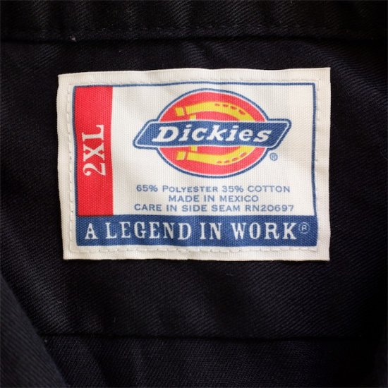 Dickies ディッキーズ 半袖ワークシャツ メンズUS-2XLサイズ ブラック