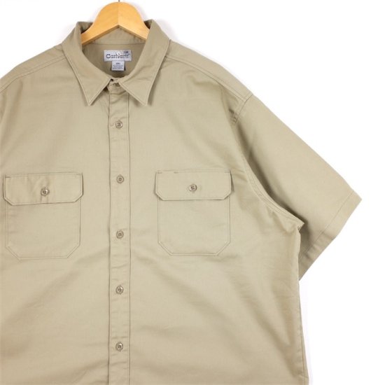 Carhartt カーハート 半袖ワークシャツ メンズUS-2XLサイズ カーキベージュ ボックス裾 sh-3737n -  大きいサイズのアメリカ古着専門店 Canopus(カノープス)