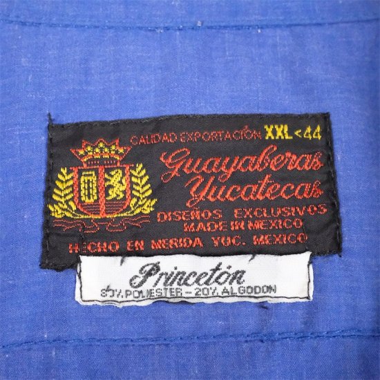 古着 大きいサイズ 80's guayaberas yucatecas 半袖開襟キューバシャツ メンズUS-2XLサイズ tn-1341n -  大きいサイズのアメリカ古着専門店 Canopus(カノープス)