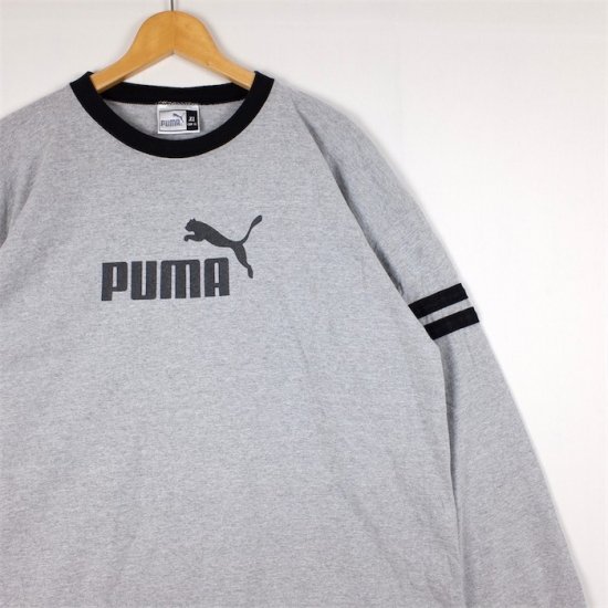 90's USA製 PUMA プーマ クルーネック ロングスリーブTシャツ メンズUS