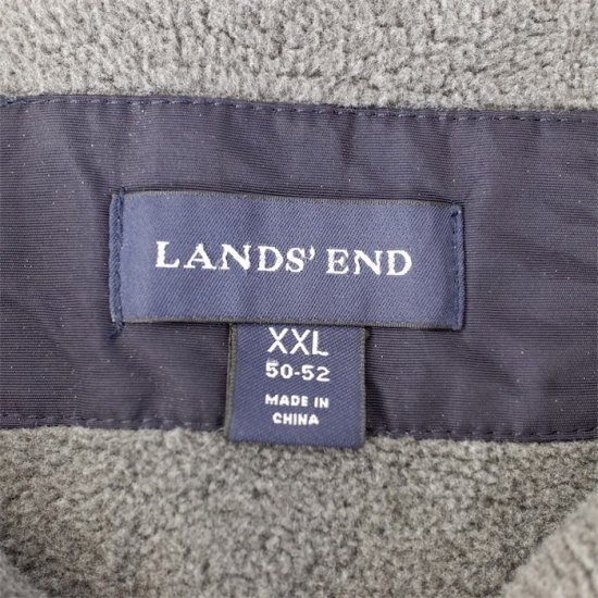 LANDS'END ジップアップナイロンジャケット フリースライニング メンズ